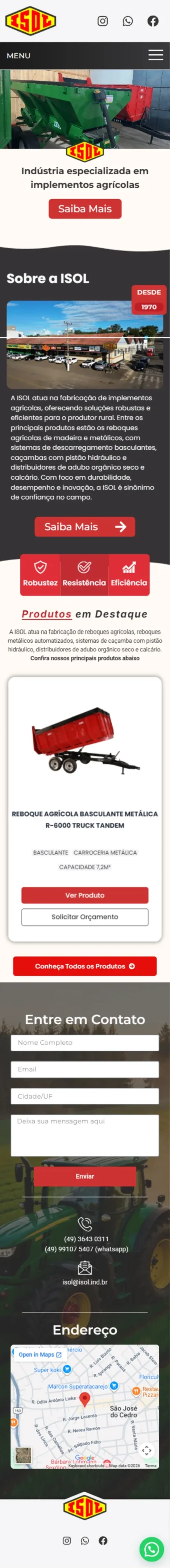 Catálogo da ISOL no celular.